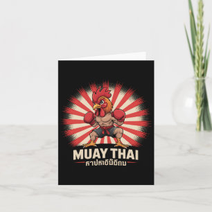 Cartão Esportes de boxe de combate de galos Muay Thai