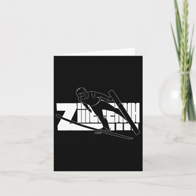 Cartão Esportes de Esqui Esportes Nórdicos Combinações Es (Frente)