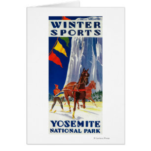 Cartão Esportes de inverno em Yosemite PosterYosemite, CA
