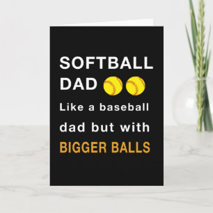 Cartão Esportes de pai de softball com bolas maiores
