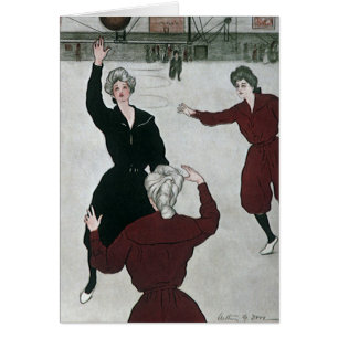 Cartão Esportes de Vintage, Jogadores de Basquete Feminin