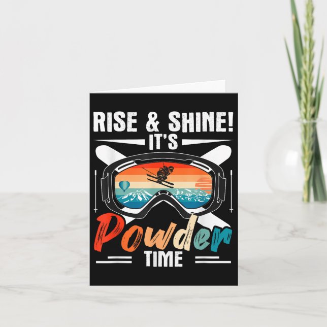 Cartão Esportes Retro de Esqui Salto Salto &amp; Brilho!  (Frente)