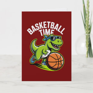 Cartão Esportivo Dinossauro do Tempo do Basquete