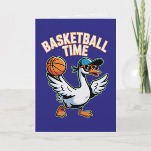 Cartão Esportivo do Patinho da Hora do Basquete