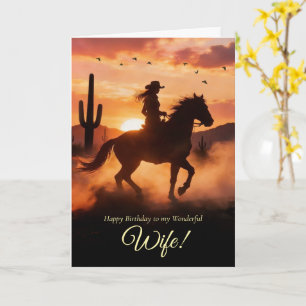 Cartão Esposa Aniversário Sassy Fofo Country Western Cowg