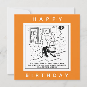 Cartão Esposa Caminha pelas Ruas como Cartoon de Diretor 