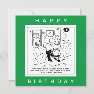 Cartão Esposa Caminha pelas Ruas como Cartoon de Diretor 