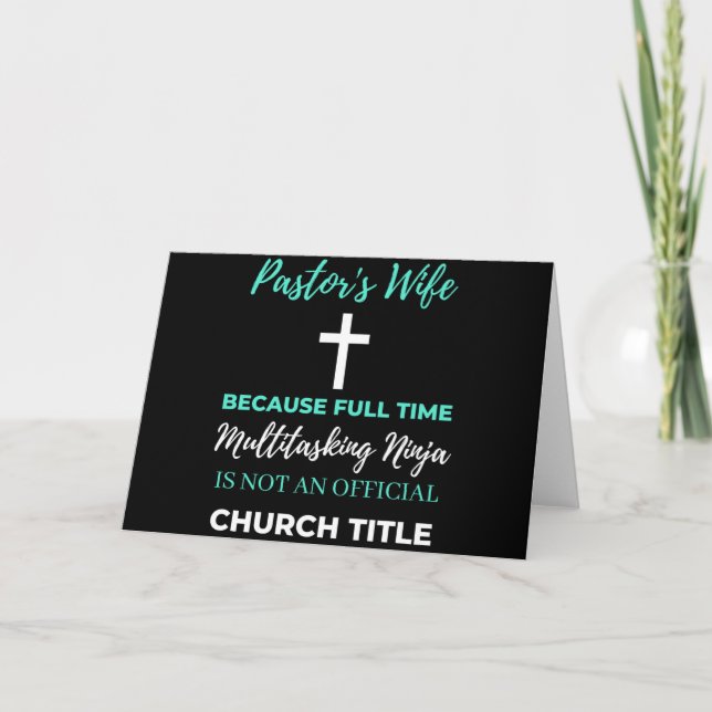 Cartão Esposa do Pastor devido à multitarefa do tempo de  (Frente)