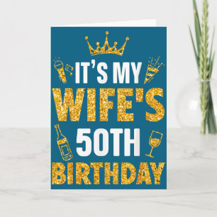 Cartão Esposa é o 50º aniversário da minha esposa 1975 50