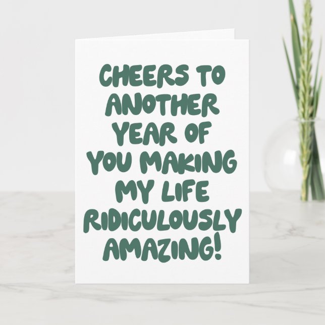 Cartão Esposa Engraçada Marido Ama Românico Dizendo (Frente)