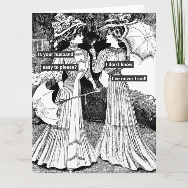 Cartão Esposa Familiar Victoriana Engraçada (Frente)