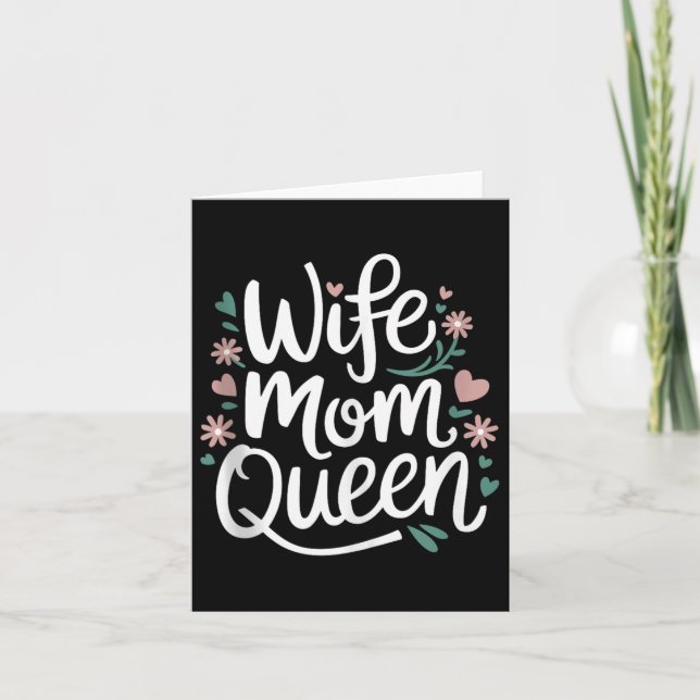 Cartão Esposa Mãe Rainha Engraçado Tanque de Dia de as mã (Frente)