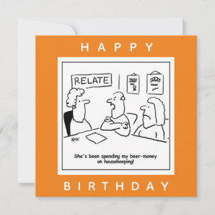 Cartão Esposa Passa Seu Dinheiro De Cerveja Em Cartoon De