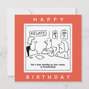Cartão Esposa Passa Seu Dinheiro De Cerveja Em Cartoon De
