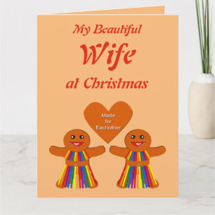 Cartão Esposa Personalizada para Damas de Pão de Natal L