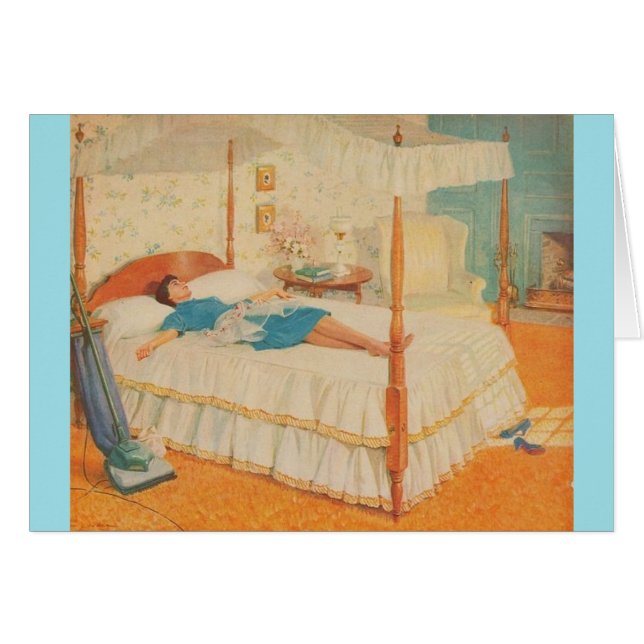 Cartão Esposa retro - meu tempo sozinho, (Frente Horizontal)