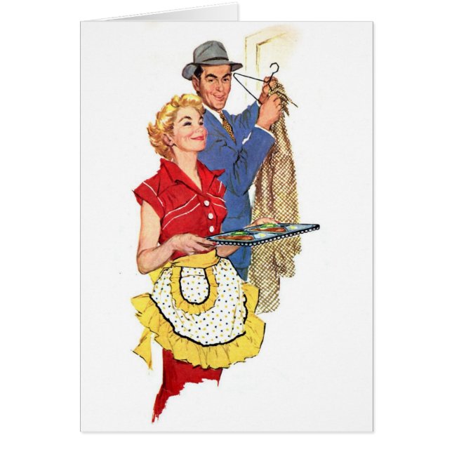 Cartão Esposa retro - o menino da piscina veio! (Frente)