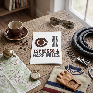 Cartão Espresso e Base Miles Ciclista Amante de Café