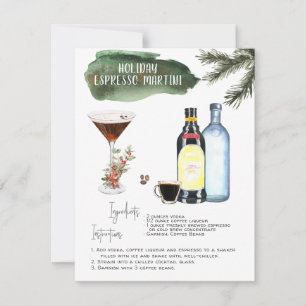 Cartão Espresso Martini   Receita de Cocktail de Férias