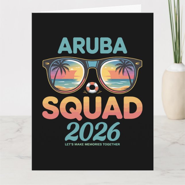 Cartão Esquadra de Aruba 2026 Retro (Frente)