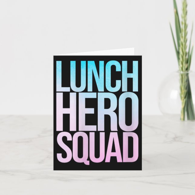 Cartão Esquadra de Heroínas do Almoço Escolar Feminino Tr (Frente)