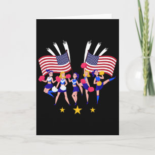Cartão Esquadrão de Animação Patriótica Cheerleader Bande