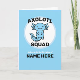 Cartão Esquadrão de Axolote fofo engraçado personalizável