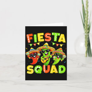 Cartão Esquadrão de Festa Mexicano Divertido para Criança