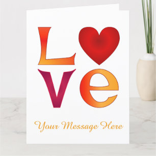 Cartão Esquadrão de LOVE personalizado com letras vermelh