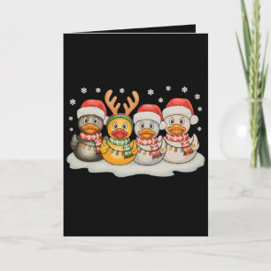 Cartão Esquadrão de Pato de Borracha Papai Noel Rena de N