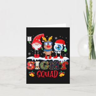 Cartão Esquadrão de Visão Engraçada Gnome Rena Papai Noel