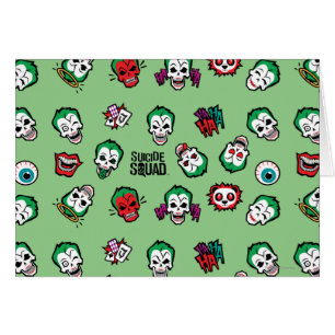 Cartão Esquadrão Suicida Coringa Emoji Pattern