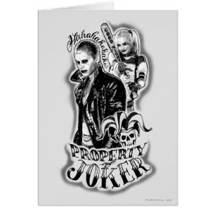 Cartão Esquadrão Suicida Joker & Harley Airbrush Tatto