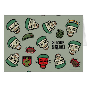Cartão Esquadrão Suicida   Padrão Emoji De Sinalizador 