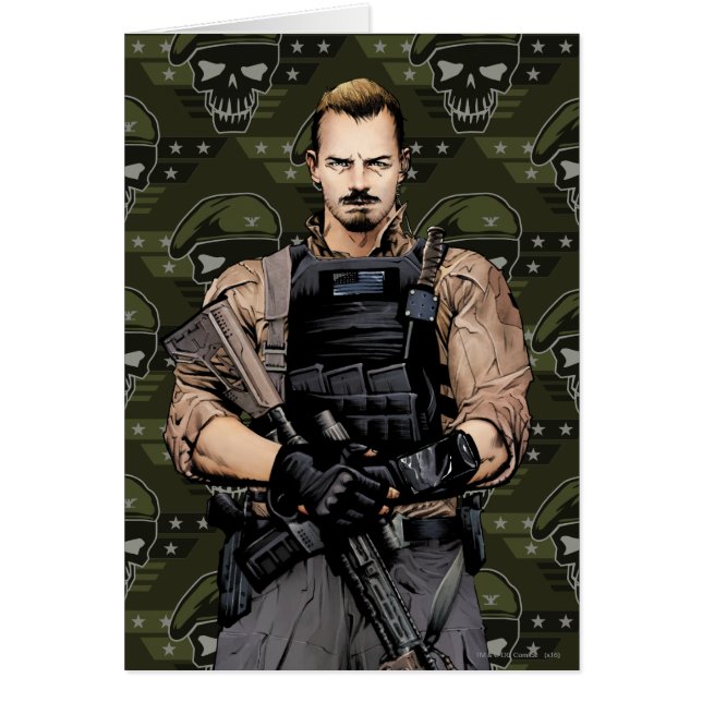 Cartão Esquadrão Suicida | Rick Flag Quic Book Art (Frente)