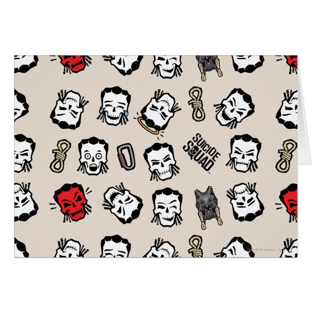 Cartão Esquadrão Suicida | Slipknot Emoji Pattern (Frente Horizontal)