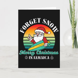Cartão Esqueça a neve Natal feliz na Jamaica Papai Noel e