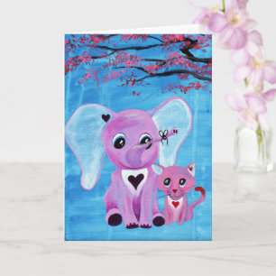 Cartão Esqueça-me de não elefante rosa.