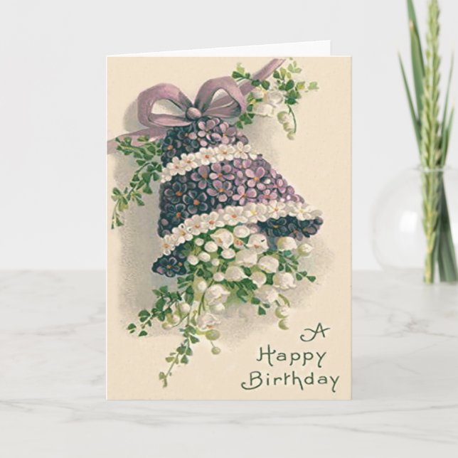 Cartão Esqueça-me-não-Lily do Vale Bell (Frente)