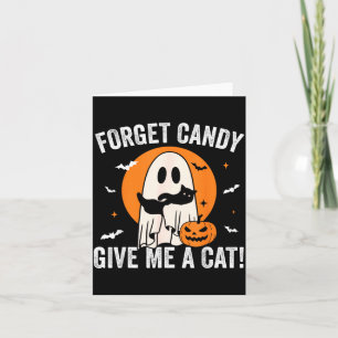 Cartão Esqueça o Doce Dê um Gato - Gato Preto Fantasma En