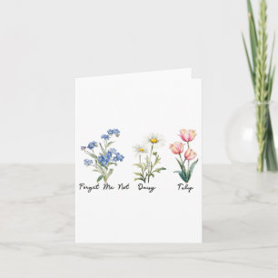 Cartão Esquece-Me De Não Daisy Tulip Tee