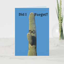 Cartão Esqueci um Humor de Cactus de Aniversário