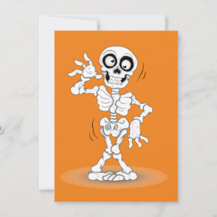 Cartão Esqueleto animado de Halloween