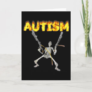 Cartão Esqueleto Autismo Engraçado Meme Dank Especificame
