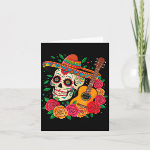 Cartão Esqueleto cinco de mayo chapéu