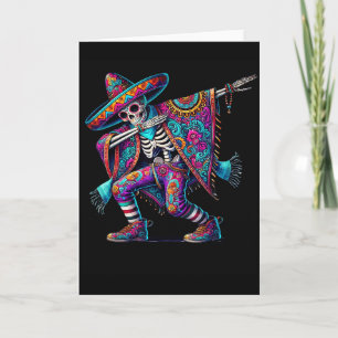 Cartão Esqueleto Dabbing Cinco De Mayo Festa Sombreros Po