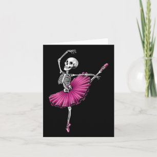Cartão Esqueleto Dançando Amantes de Ballet Assustador Di