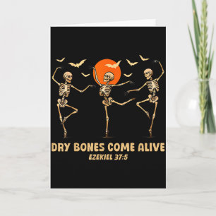 Cartão Esqueleto Dançante Ossos Secos Voltam à Vida Ha Cr