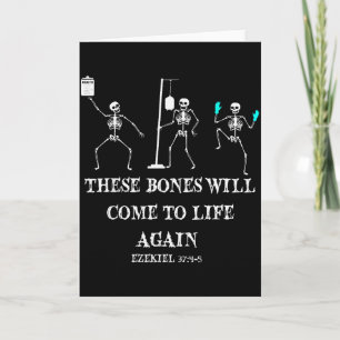 Cartão Esqueleto Dançante Ossos Secos Voltam à Vida Ha Cr