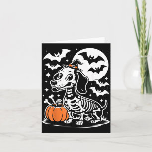 Cartão Esqueleto de Cão engraçado de Halloween Ossos de C